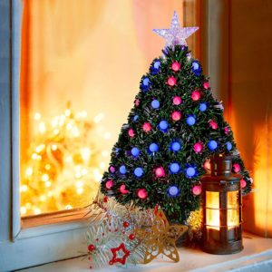 （ 2 英尺LED迷你纤维光纤圣诞树 ）2 ft LED Mini Fiber optic Christmas tree